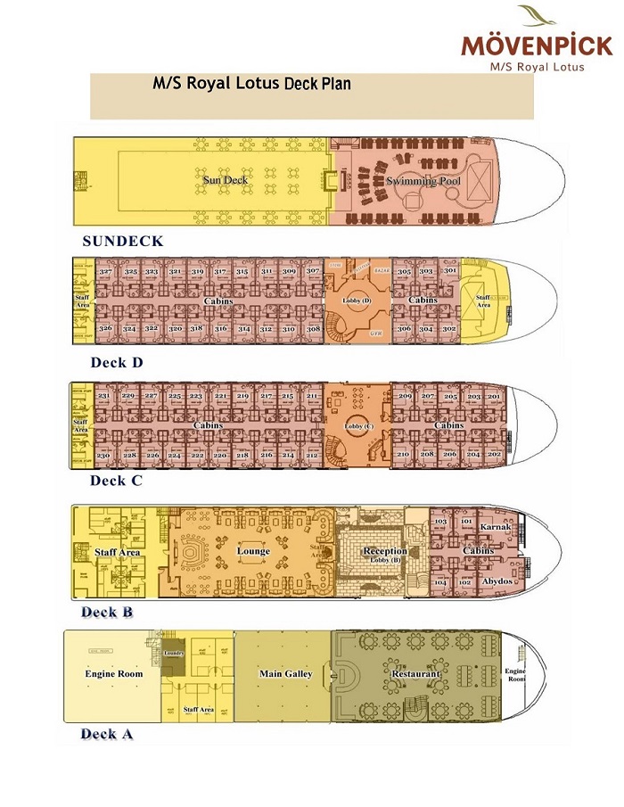 Movenpick Royal Lotus Nile Cruise deck plan Movenpick Royal Lotus Nile Cruise deck plan